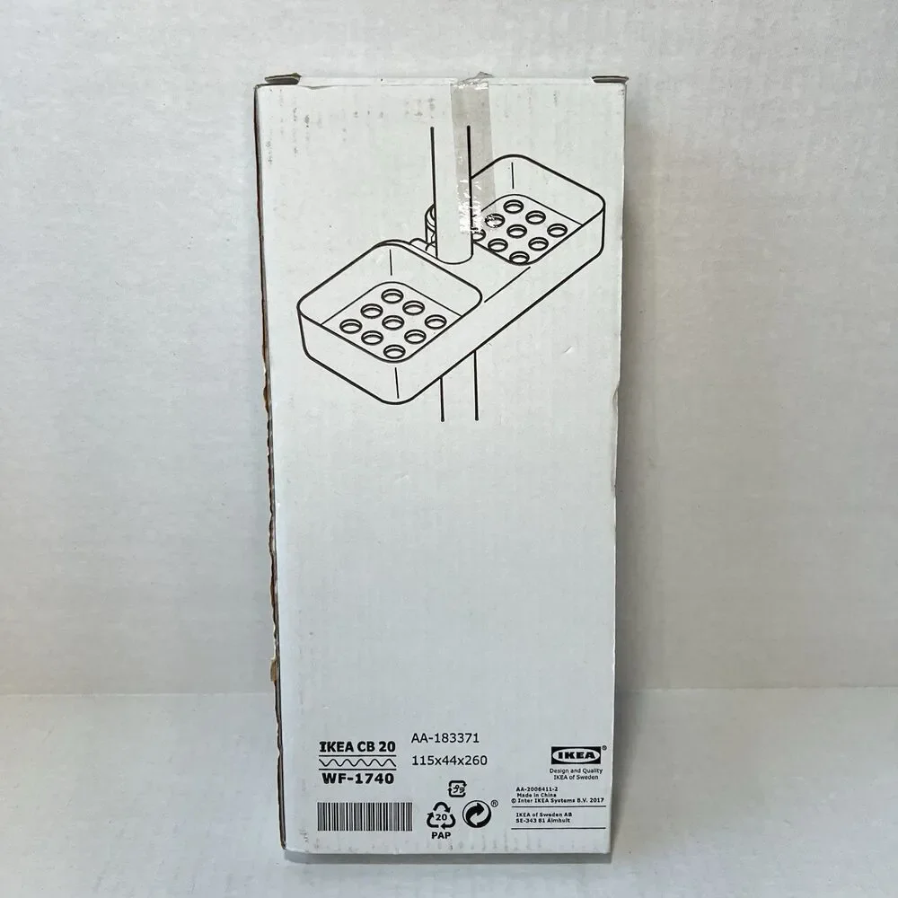 IKEA BROGRUND shower shelf 9.75x1.50x4.5” chrome-plated 903.285.26 Open Box